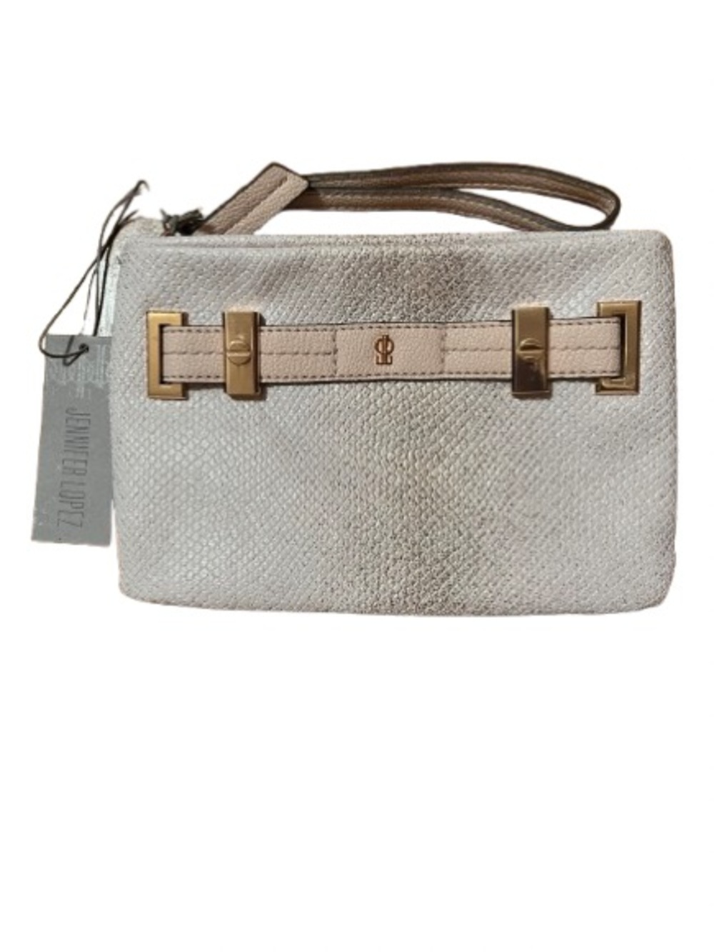 NWT Jennifer Lopez Petal Metallic Kylie Wristlet Clutch